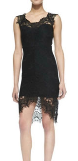 Free People Peekaboo Scalloped Lace Slip Dress‎ in Black Size Small Photo 0