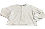 DOYOUEVEN White Embroidered Cropped Long Sleeve Sweatshirt Top Women's Small Photo 0