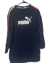 Puma Navy Blue Puma Logo Front Long Sleeve Casual Lounge Sweat Dress Women Sz S Photo 0