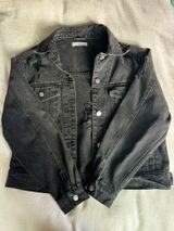 Akira Black Denim Jacket Distressed Photo 0