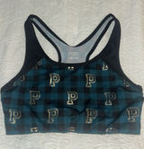 PINK Victoria's Secret Ultimate Sports Bra Size M Checkered Teal And Black Photo 0