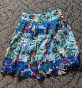 Anthropologie Maeve Blue Multicolor Brightly Floral Pleated Mini Skirt Photo 0