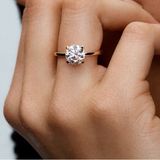 14k Gold Plated S925 Engagement Ring 2.00ct Solitaire Simulated Diamond,‎ Sz 6 Photo 0