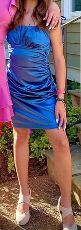 Honey and Rosie Homecoming Dress Blue Photo 0