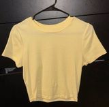 No Boundaries Plain Yellow Crop Top Photo 0