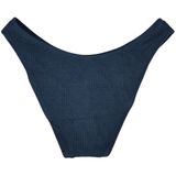 J. Crew Textured curved-waist cheeky bikini bottom in Navy L‎ NWT Photo 0