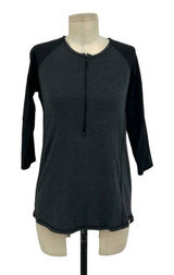 Lululemon Spincity Top Long Sleeve Zip Tee Layer Heathered Black Gray Size 6 Photo 0