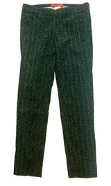 Anthropologie Cartonnier Ankle Pants Size 0 Navy Green Geometric Boho Chic Sleek Photo 0