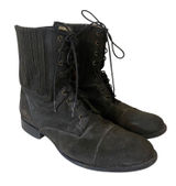 FRYE Women's Gray Lace Up Suede Combat Chelsea Boots Sz 9.5 B Almond Toe‎ Photo 0