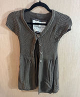 Women’s Vintage Abercrombie & Fitch Grey Button-Front Short Sleeve Cardigan M Photo 0