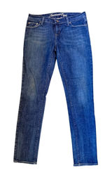 American Eagle Women Skinny Jeans Blue Denim Medium Wash Size 8 Regular Stretch Photo 0