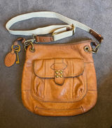 Fossil Long Live Vintage 1954 brown leather jacket cross body purse Photo 0