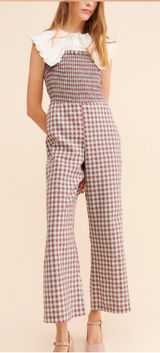 Free People Casi Gingham Jumpsuit Photo 0