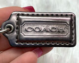 COACH Silver Metallic Fob Bag Charm Hang tag Hangtag Photo 0