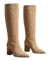 Vince Camuto Tan Suede Tall Block Heel Boots Womens 6.5W Extra Wide Calf Photo 0