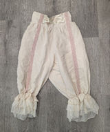 Victorian-Inspired Bloomers With Lace Trim & Satin Size Small Cream Pink Ruffle Photo 0