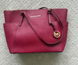 Micheal kors red leather tote bag purse large Photo 0