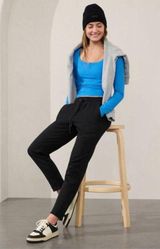 Athleta Cozy Karma Zip Pant Black Joggers Sm Photo 0