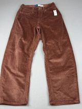 Old Navy Womens 2 Mauve Corduroy Barrel Ankle Pants High Rise Stretch NWT Photo 0