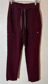 FIGS Technical‎ Collection High Waisted Yola Skinny Scrub Pants in Burgundy S Photo 0