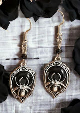 Gothic Retro Style Black Gemstone Spider Earrings Faux Fashion Jewelry‎ Photo 0