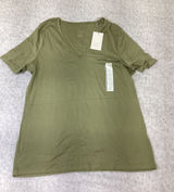A New Day Womens V-Neck Short Sleeve T-Shirt Olive Green Large 561219 Photo 0