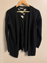 Pink Rose Black Cardigan with Lace Up Back detail Photo 0
