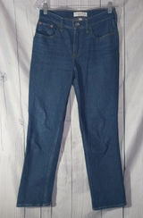 Abercrombie & Fitch Dark Blue The 90's Straight Leg Mid Rise Curve Love Jeans Photo 0