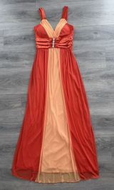 Vintage Y2K Taboo Two Toned Orange Long Formal Dress With Gem Size Small Dance Photo 0