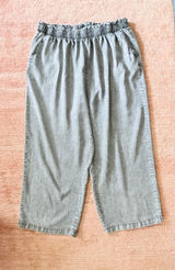 Jane Delancey Black Lyocell Wide Leg Crop Pants 2X Elastic Waist Pockets Photo 0