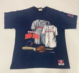 Vintage Boston Red Sox Nutmeg Mills T Shirt USA MLB Jersey Graphic Patch 90s M Photo 0