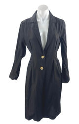 ASTR The Label Reed Black Linen Long Sleeve Midi Pencil Sheath Blazer Dress XS Photo 0