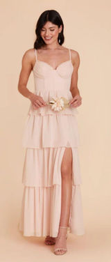 Birdy Grey pale Pink Chiffon Maxi Dress Photo 0