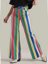 Wrangler Wanderer 622 High Rise Flare Jeans Womens Size 30x34 Multicolor Striped Photo 0