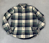 Carhartt Fleece Lined Flannel Shirt Women S Green Plaid Workwear Button Shacket Photo 0
