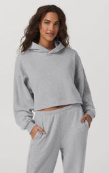 VUORI Sedona Pullover Hoodie Cropped Sweatshirt Light‎ Heather Grey Photo 0