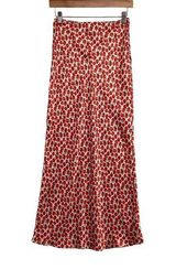 Topshop Womens Maxi Skirt SIze 2 Red Floral Print Long Satin Full Length Photo 0