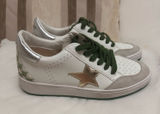 Suggested Title: Vintage Havana White Metallic Gold Star Green Laced Sneakers - Size [6) Photo 0