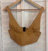 Zara Gold Faux Leather Crop Tank Size Small Photo 0