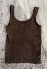 Brandy Melville Brown Ribbed Tank Top Photo 0
