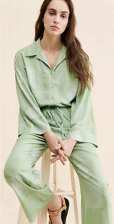 Native Youth Green Jumpsuit Hippie Distressed Patchwork Artsy Floral Celestial Photo 0
