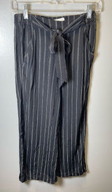 Aritzia Wilfred Women's Striped Pull-On Cropped Wide Leg Front‎ Tie Pants Size XS Photo 0