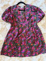 entro Black Mini Dress with Pink & Orange Floral Print Photo 0