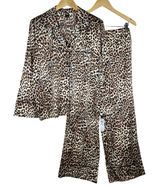 INC International Concepts Leopard Print Satin Pajama Set Brown Large NEW Photo 0