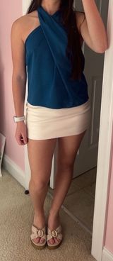 Satin Halter Top Blue Photo 0