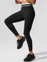 Alo Airbrush High-Waist 7/8 Better Together Leggings Black White Sporty Hi-Rise Photo 0