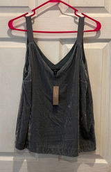 NWT J.Crew Women's Small Silver Velvet Cami Tank‎ Top Sleeveless Blouse Holiday Photo 0