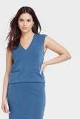 A New Day Women's XL Sleeveless Vest Top &‎ Midi Skirt Set Blue Photo 0