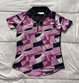 Sport Haley Golf Polo Shirt Womens XS Pink Purple Geometric Abstract Preppy Photo 0