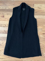 Charter‎ Club Luxury 100% Cashmere Black Duster Sweater Vest Ribbed Photo 0